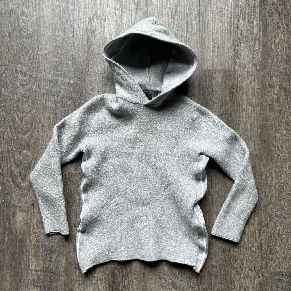 G/Fore Sweater YOUTH M " Gray Wool Hoodie Pullover Striped